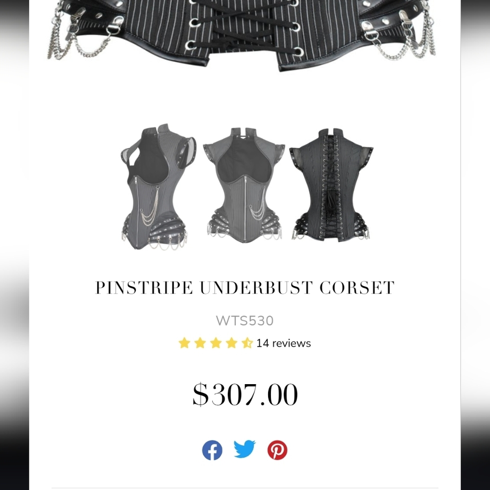 Chic Black Pinstripe Bodysuit with Chains. Brand New....Original Price $307 - Picture 5 of 5